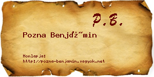 Pozna Benjámin névjegykártya